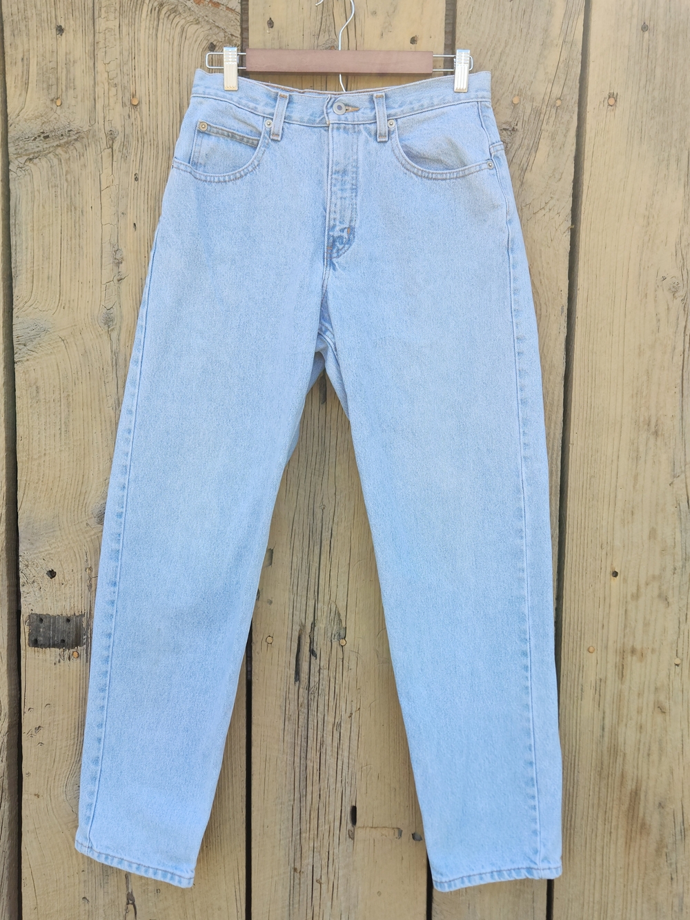 Vintage High Rise Light Wash Straight Leg Jeans
